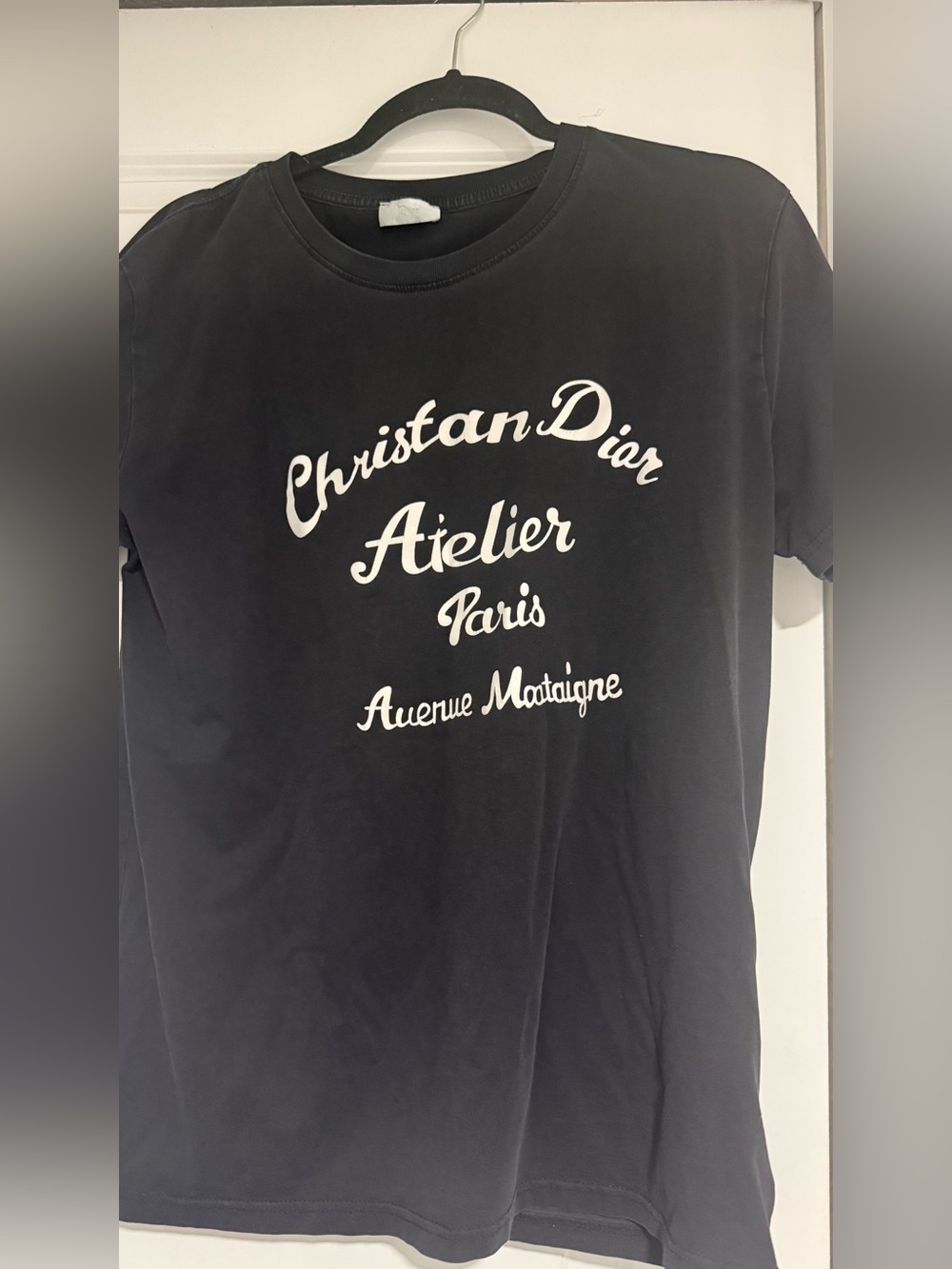 Dior Black Tee with White Christian Dior Atelier Script